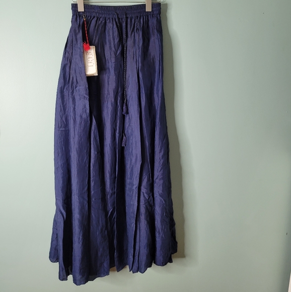Tryb Relaxed Maxi Skirt Navy Boho OS NWT - Picture 1 of 2